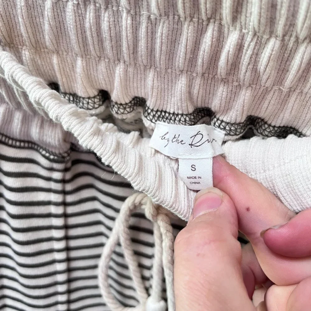 Anthropologie‎ Size S Striped Knit Joggers Tassel Cozy Lounge Pants Boho